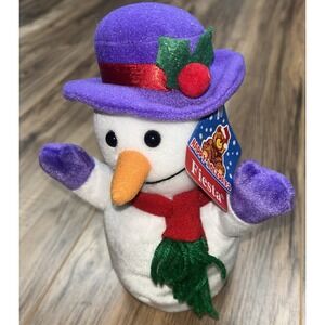 NWT 1996 Vintage Fiesta HAPPY HOLIDAYS Snowman Bean Bag Plush 7"